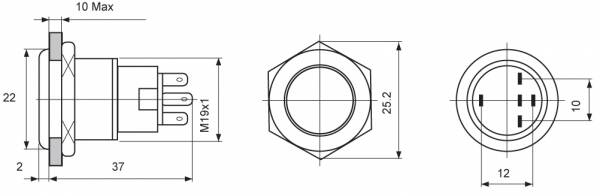 Hella Marine Paslanmaz Çelik Ledli Switch - 2