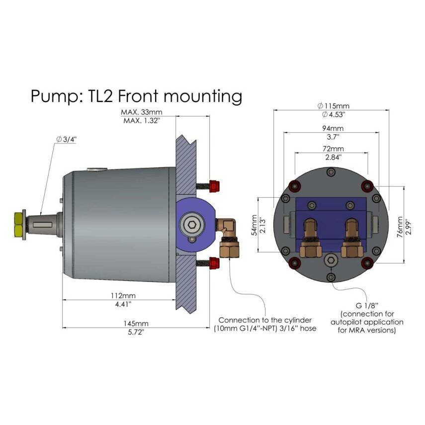 MU75-TF Hydro Drive Hidrolik Direksiyon Kiti (7-12 mt) Tekneler İçin - 5