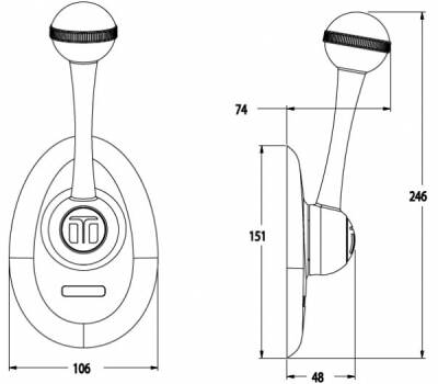 SeaStar CH2850 Kumanda Kolu Tekli Yana Montaj - 3