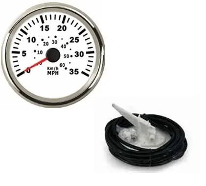 Sürat Göstergesi Beyaz 85mph 12/24v Ø85mm (Pitot Dahildir) - 1