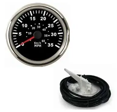 Sürat Göstergesi Siyah 35mph 12/24v Ø85mm (Pitot Dahildir) - 1