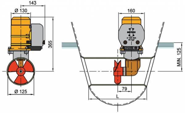 Vetus Baş Manevra Pervanesi 45kgf 12V - 2