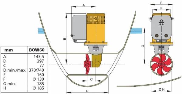 Vetus Baş Manevra Pervanesi 60 kgf 24V - 2