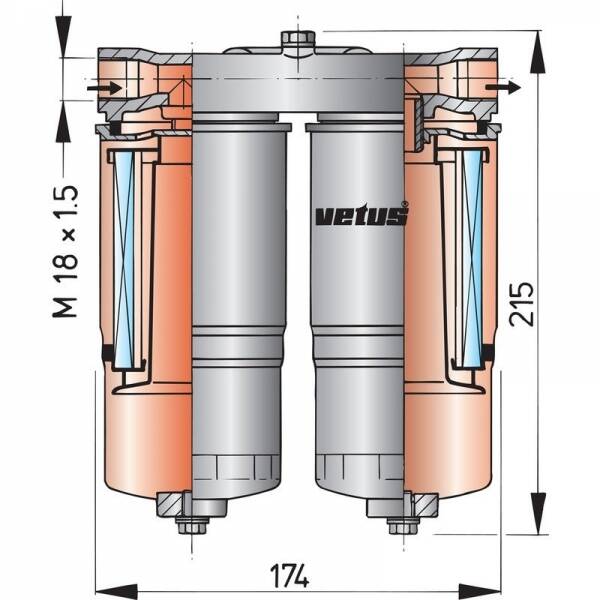Vetus WS720 Su Ayırıcı/Yakıt Filtresi - 2